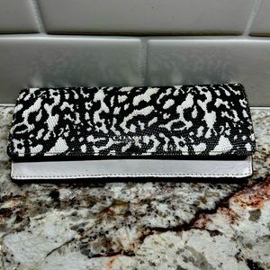 COACH Bleecker Soft Wallet in Exotic Silver Black White Leather 51483